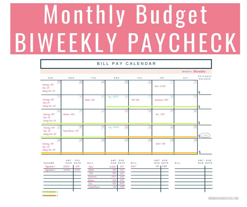 How to Budget BiWeekly Pay + Paying Monthly Bills