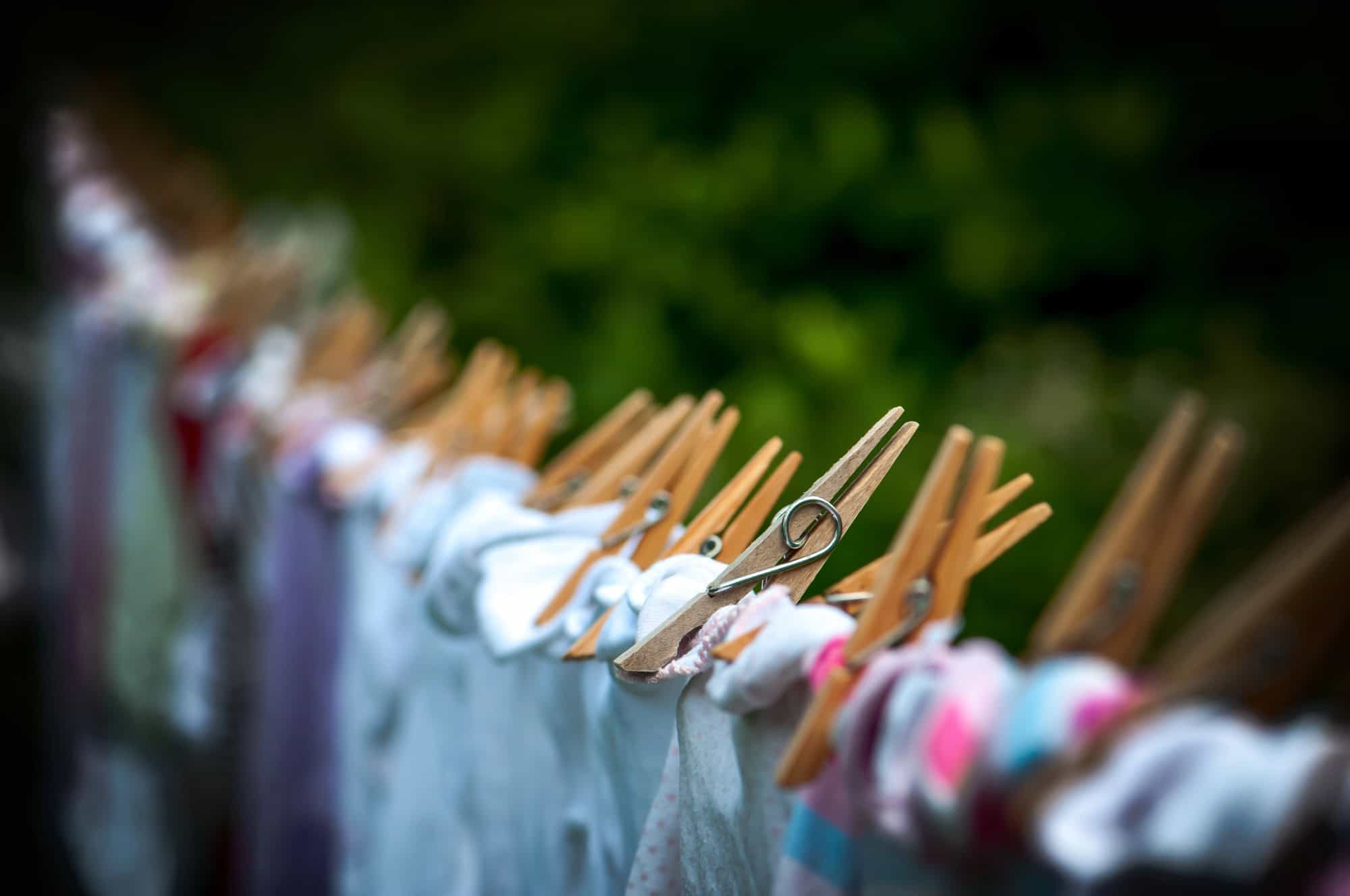 clothes on a clothesline