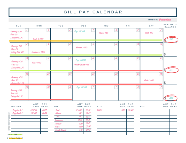 budget calendar 2016