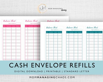 cash envelope refills
