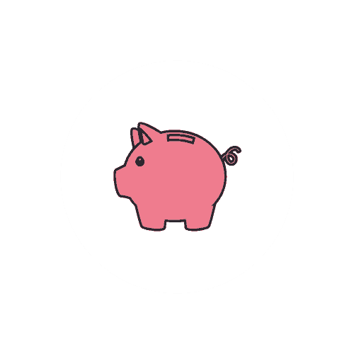 icon of profile of piggy bank