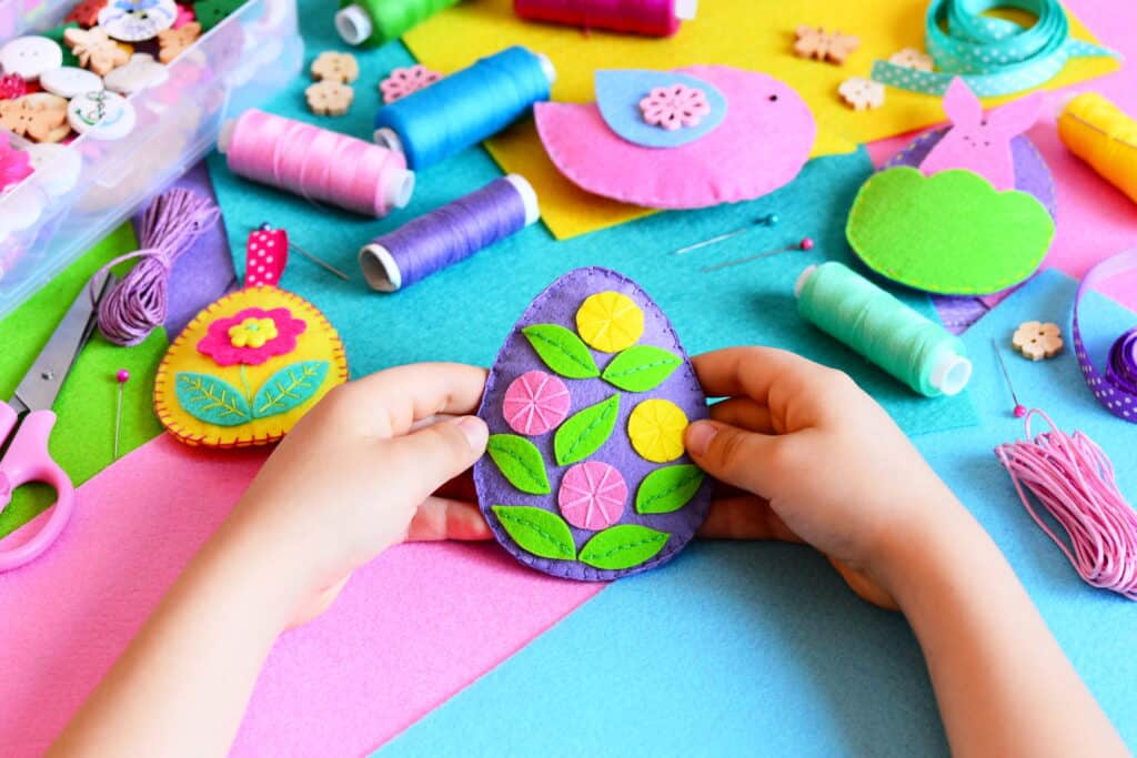 felt easter egg handmade by a child